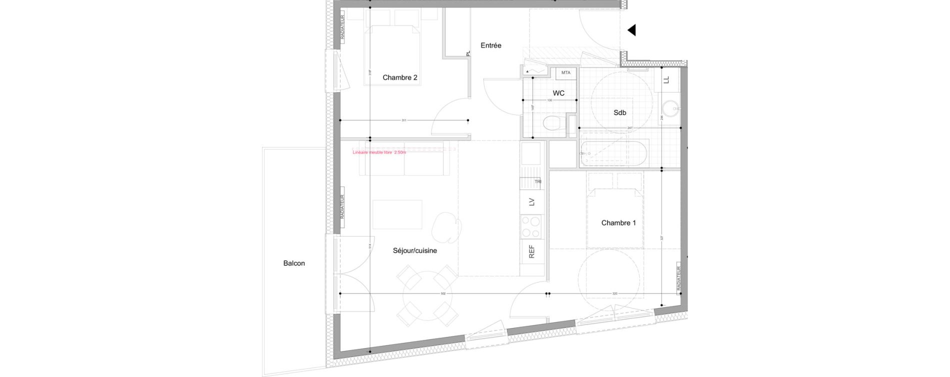 Appartement T3 de 60,20 m2 &agrave; Montigny-L&egrave;s-Metz Liz&eacute;