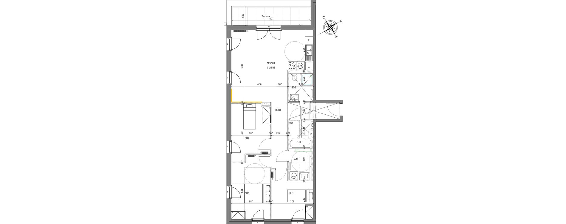 Appartement T4 de 82,46 m2 &agrave; Montigny-L&egrave;s-Metz Liz&eacute;