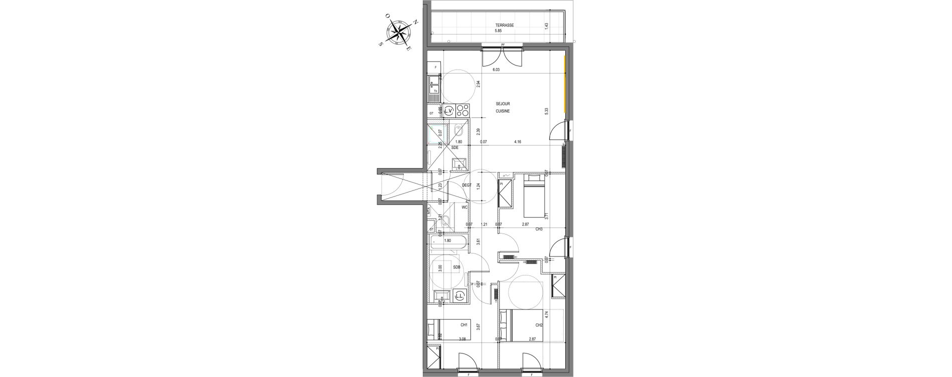 Appartement T4 de 82,48 m2 &agrave; Montigny-L&egrave;s-Metz Liz&eacute;