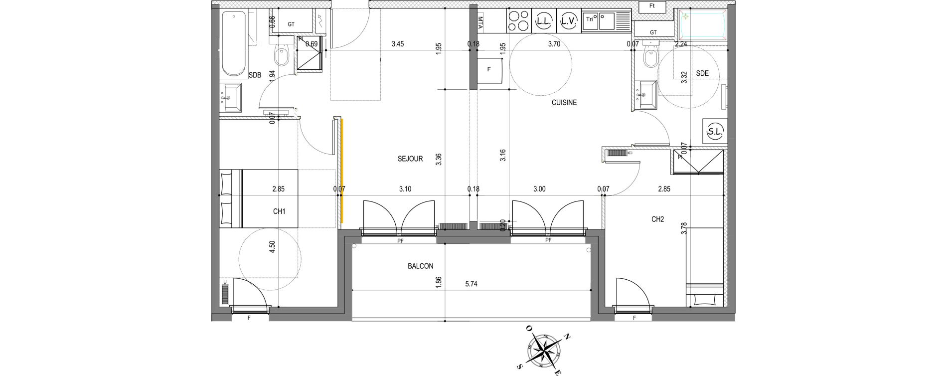 Appartement T3 de 71,02 m2 &agrave; Montigny-L&egrave;s-Metz Liz&eacute;