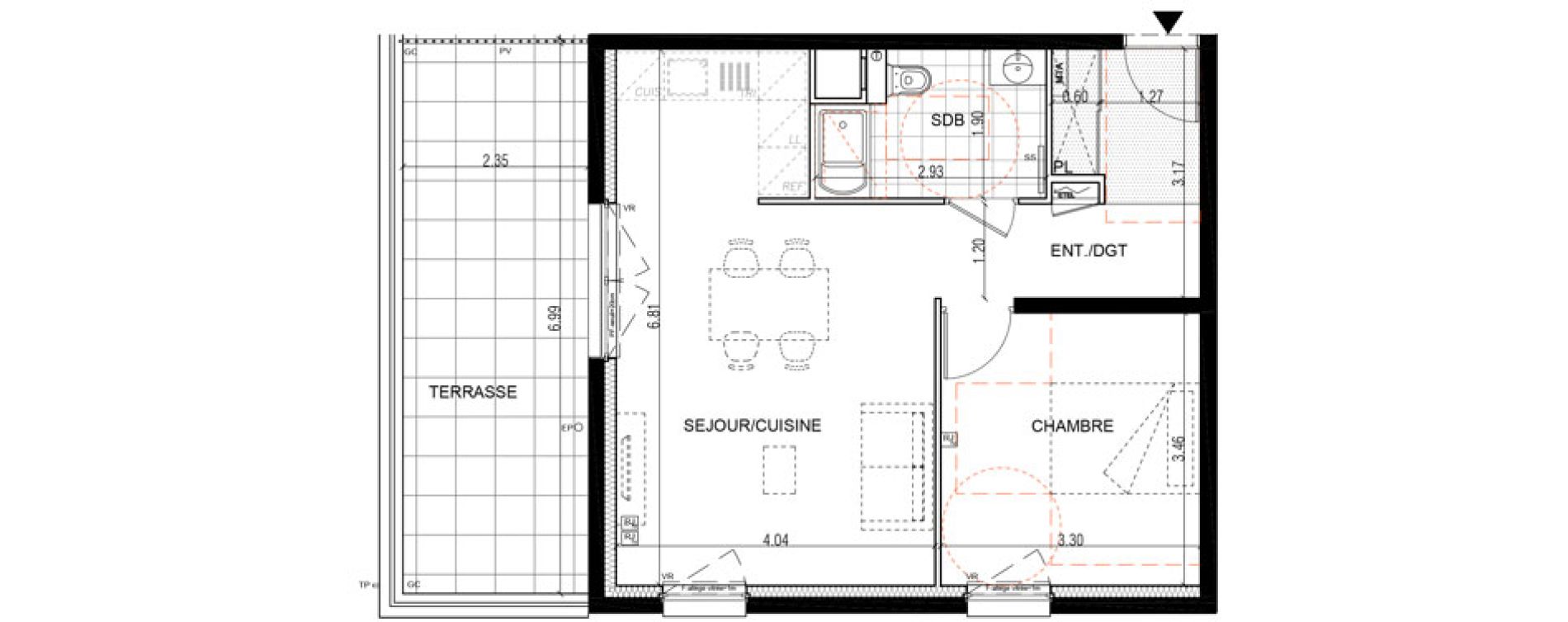 Appartement T2 de 48,20 m2 &agrave; Montigny-L&egrave;s-Metz Liz&eacute;