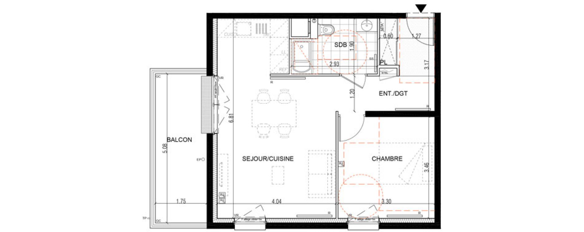 Appartement T2 de 48,20 m2 &agrave; Montigny-L&egrave;s-Metz Liz&eacute;