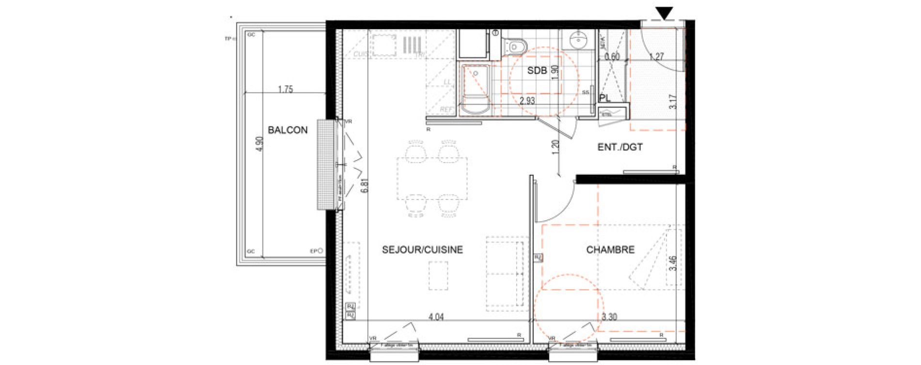 Appartement T2 de 48,20 m2 &agrave; Montigny-L&egrave;s-Metz Liz&eacute;