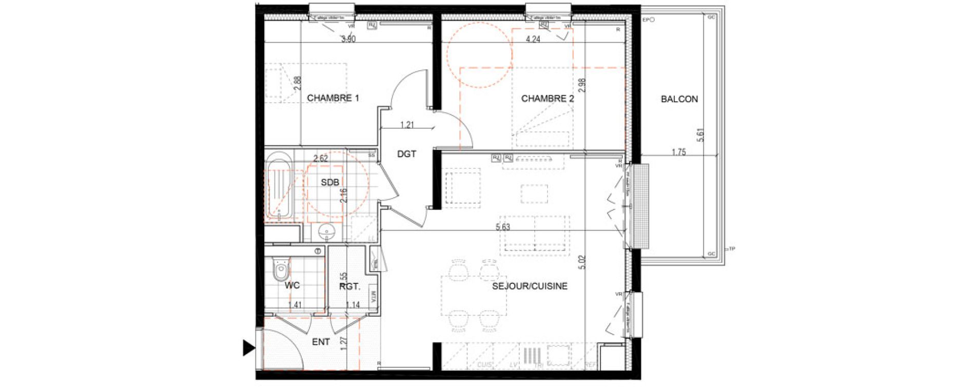 Appartement T3 de 63,55 m2 &agrave; Montigny-L&egrave;s-Metz Liz&eacute;