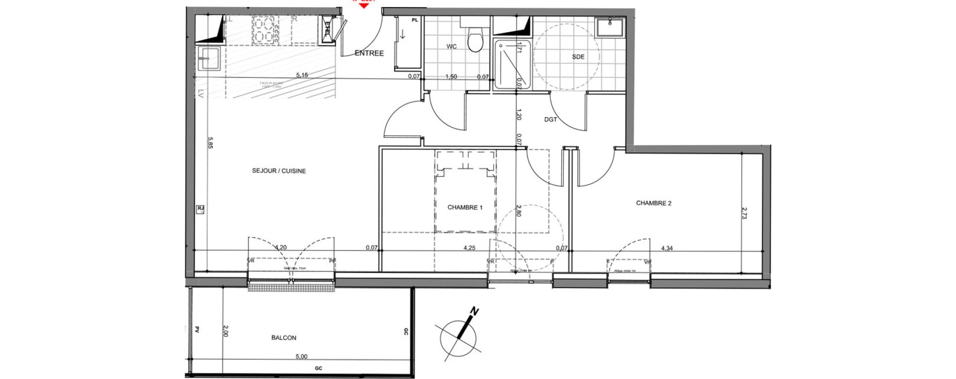 Appartement T3 de 63,20 m2 &agrave; Montigny-L&egrave;s-Metz Centre