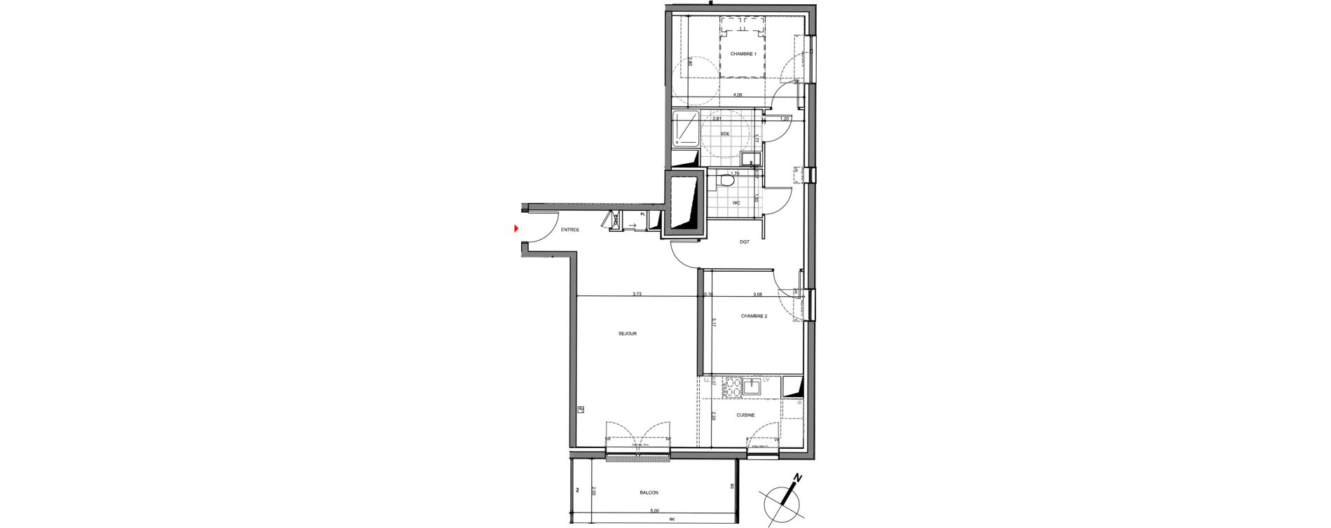 Appartement T3 de 71,26 m2 &agrave; Montigny-L&egrave;s-Metz Centre