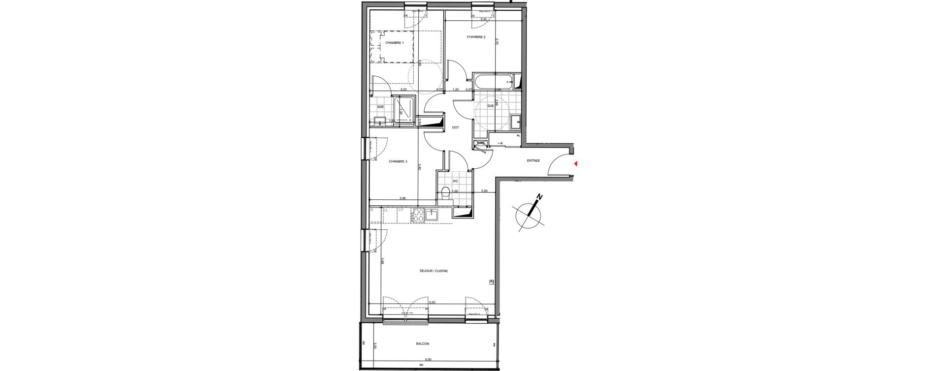 Appartement T4 de 80,19 m2 &agrave; Montigny-L&egrave;s-Metz Centre