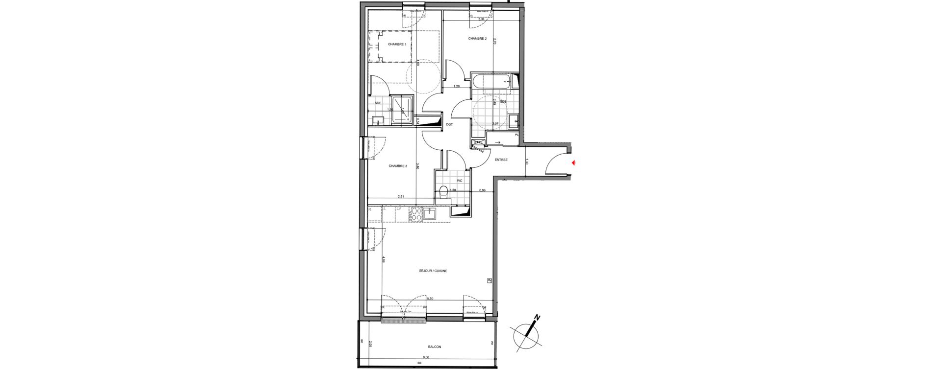 Appartement T4 de 80,19 m2 &agrave; Montigny-L&egrave;s-Metz Centre
