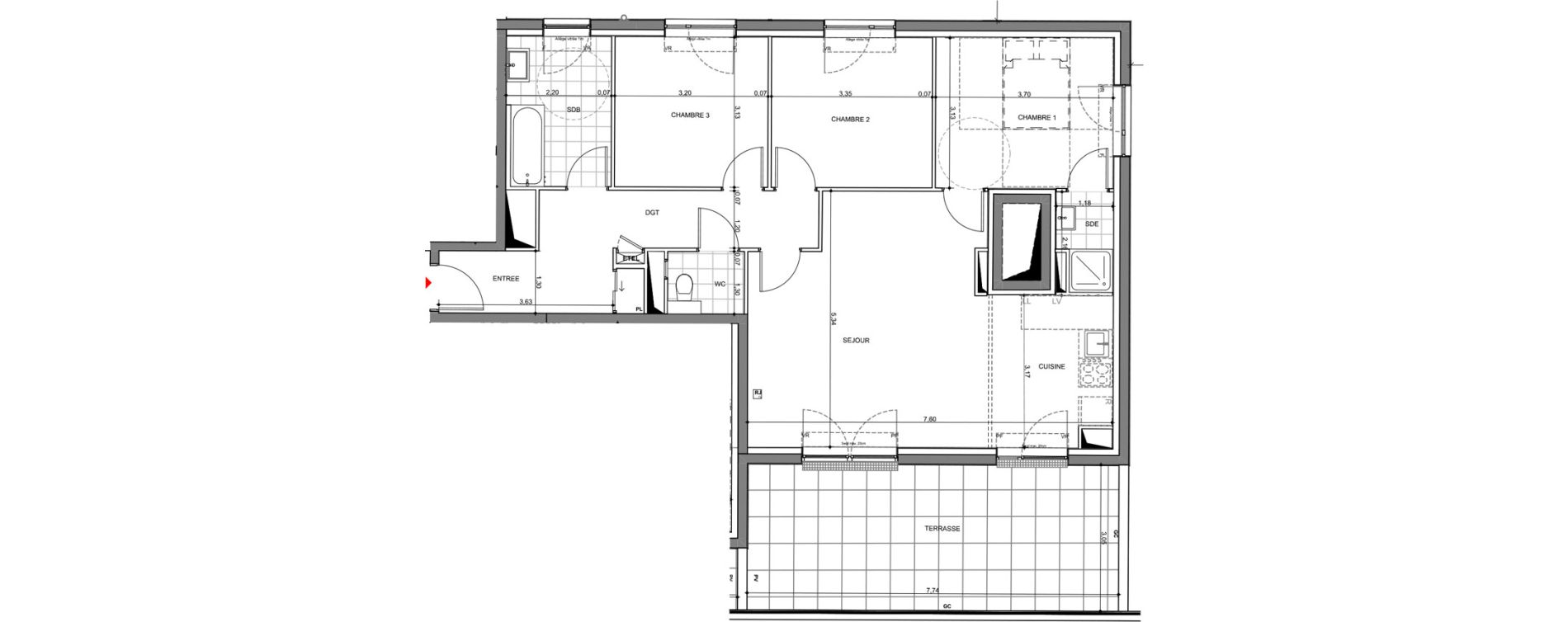 Appartement T4 de 85,94 m2 &agrave; Montigny-L&egrave;s-Metz Centre