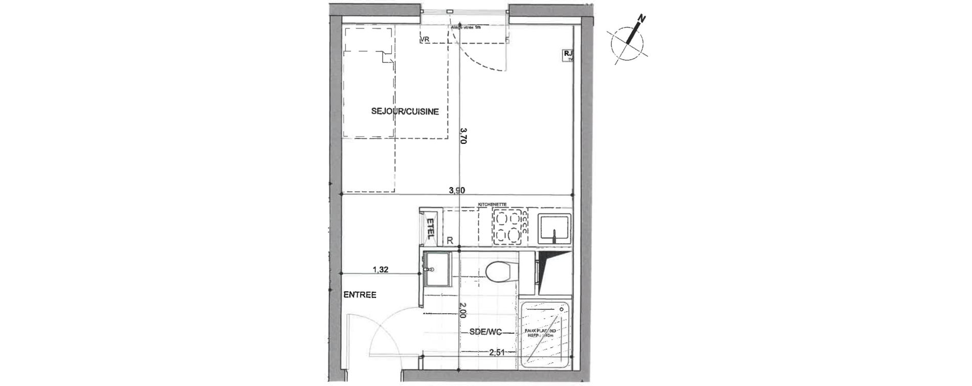 Appartement T1 de 21,43 m2 &agrave; Montigny-L&egrave;s-Metz Centre