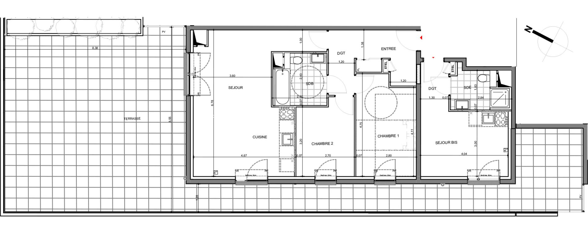 Appartement T4 de 86,48 m2 &agrave; Montigny-L&egrave;s-Metz Centre