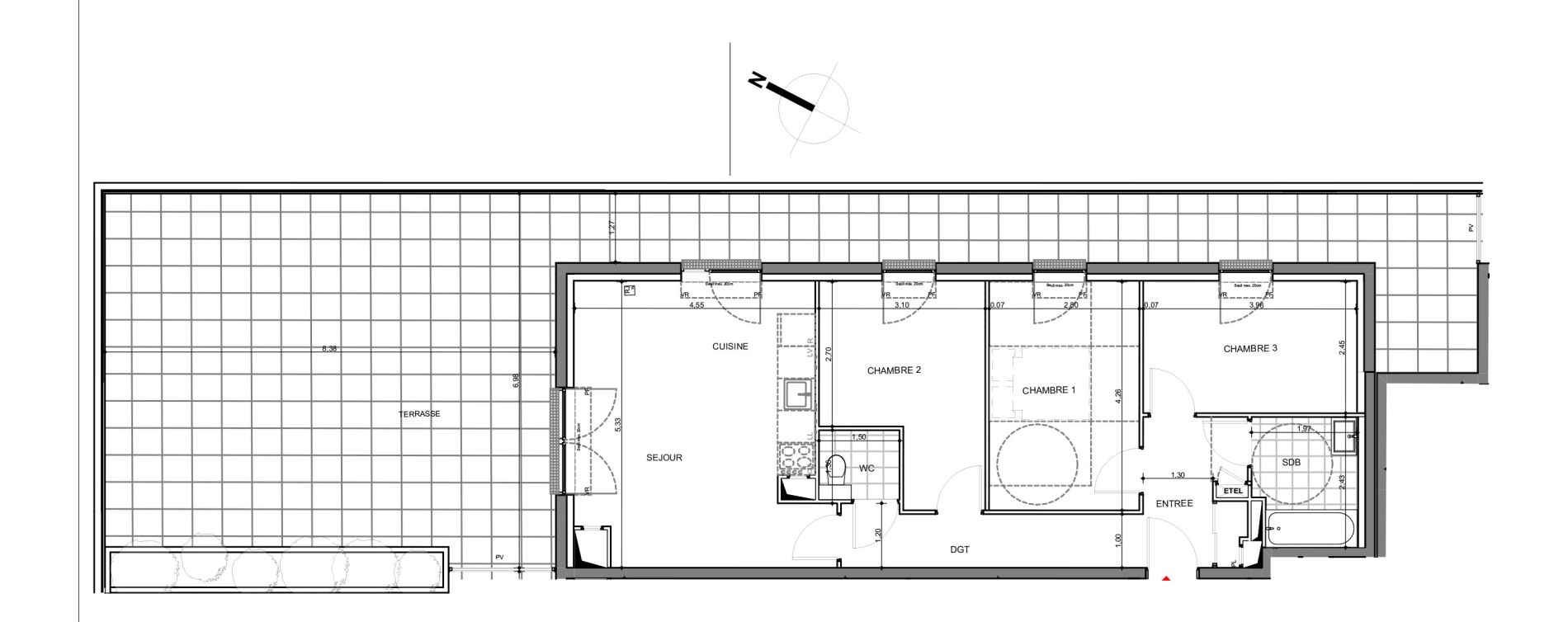 Appartement T4 de 72,83 m2 &agrave; Montigny-L&egrave;s-Metz Centre