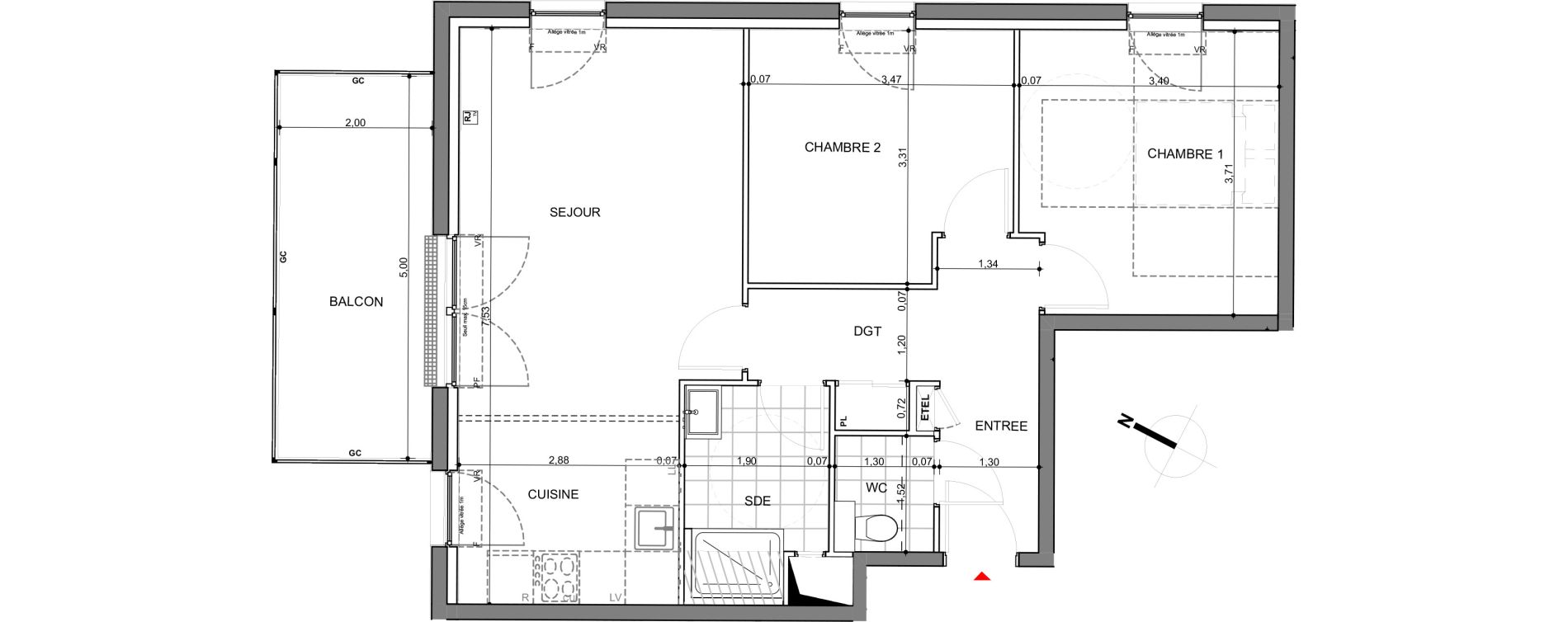 Appartement T3 de 64,50 m2 &agrave; Montigny-L&egrave;s-Metz Centre