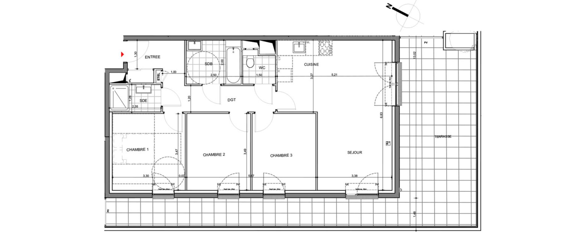 Appartement T4 de 81,96 m2 &agrave; Montigny-L&egrave;s-Metz Centre
