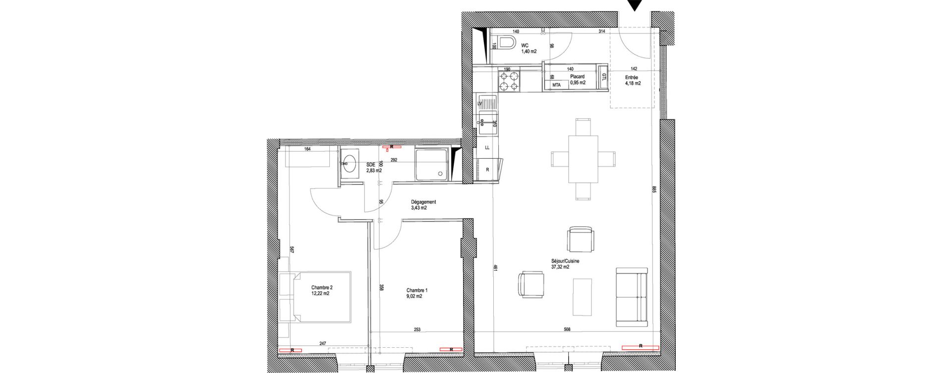 Appartement T3 de 71,35 m2 &agrave; Montigny-L&egrave;s-Metz Liz&eacute;