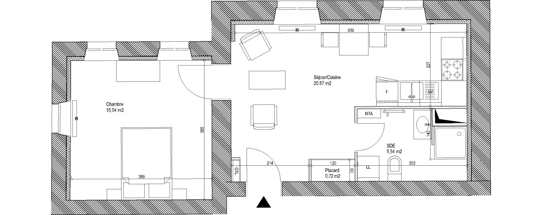 Appartement T2 de 42,17 m2 &agrave; Montigny-L&egrave;s-Metz Liz&eacute;