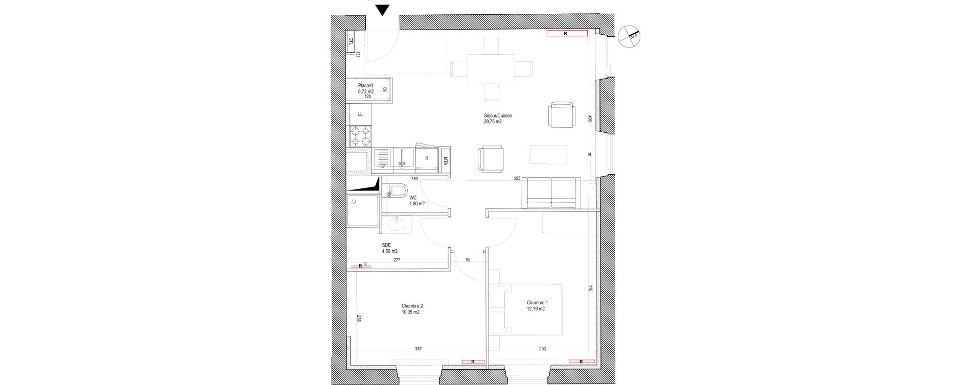 Appartement T3 de 59,01 m2 &agrave; Montigny-L&egrave;s-Metz Liz&eacute;