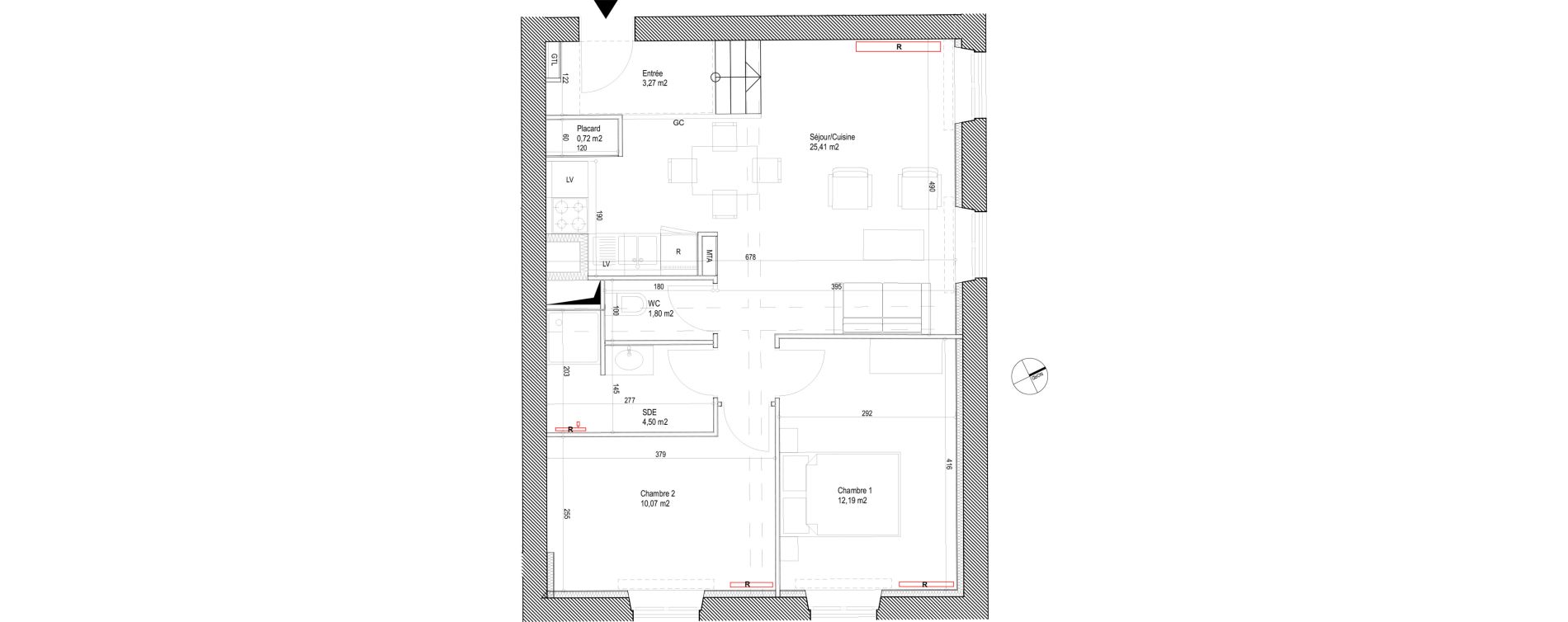 Appartement T3 de 57,96 m2 &agrave; Montigny-L&egrave;s-Metz Liz&eacute;