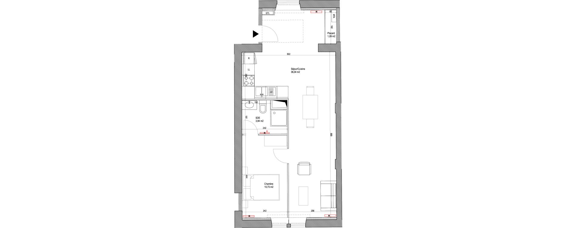 Appartement T2 de 51,80 m2 &agrave; Montigny-L&egrave;s-Metz Liz&eacute;