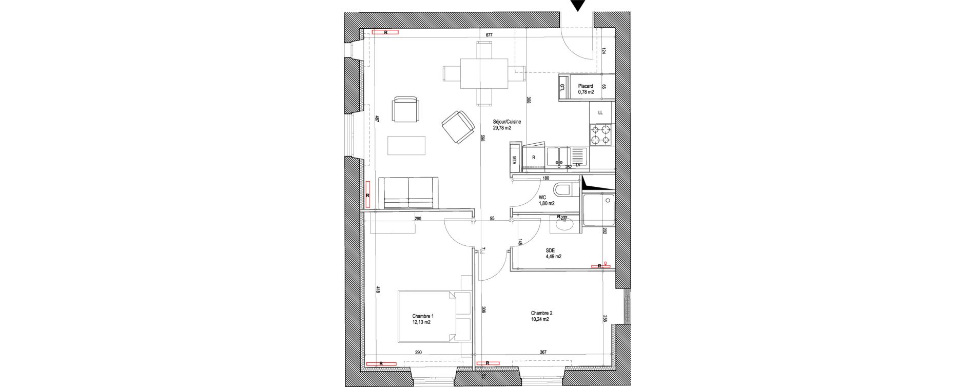 Appartement T3 de 59,22 m2 &agrave; Montigny-L&egrave;s-Metz Liz&eacute;