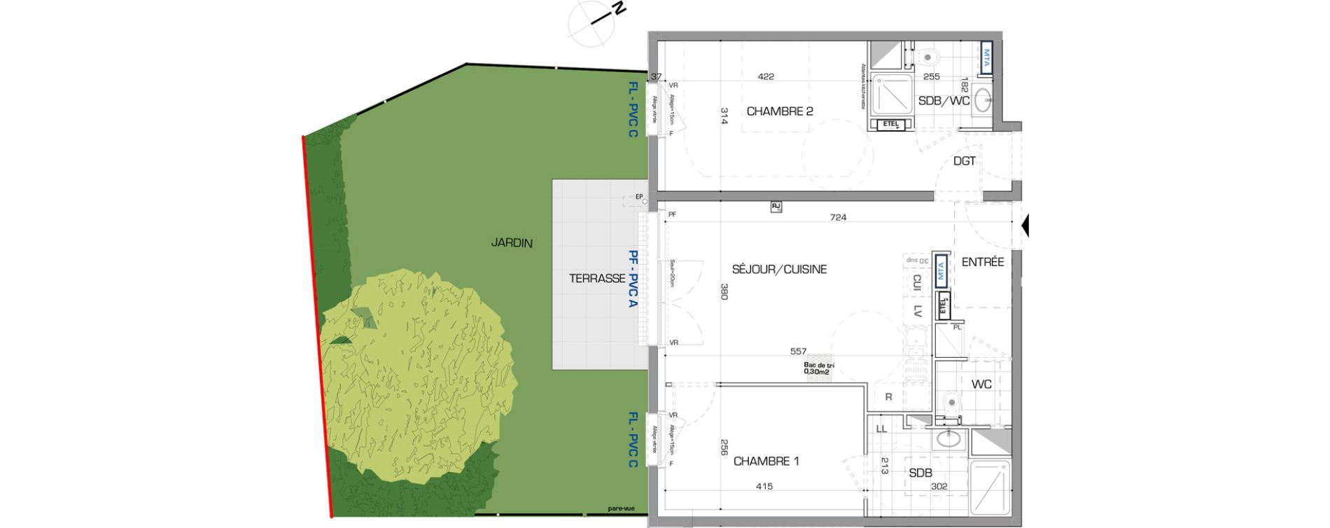 Appartement T3 de 65,37 m2 &agrave; Montigny-L&egrave;s-Metz Liz&eacute;