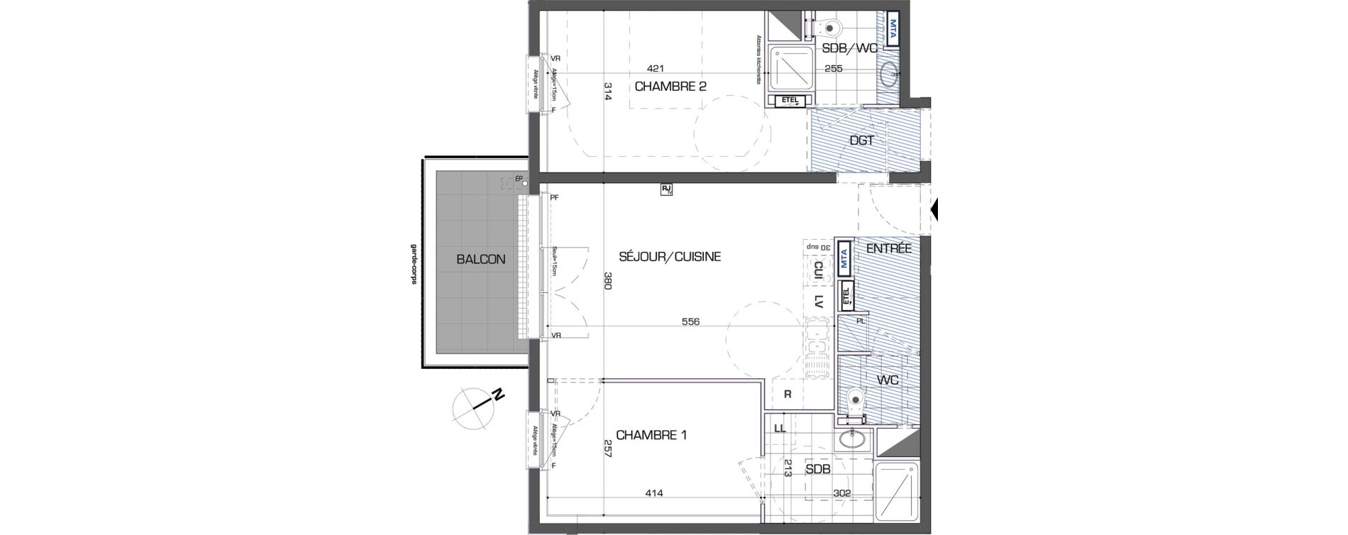 Appartement T3 de 65,37 m2 &agrave; Montigny-L&egrave;s-Metz Liz&eacute;