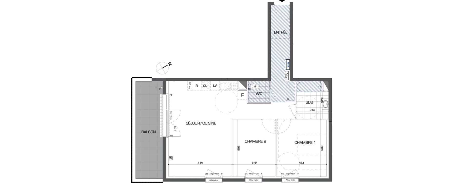 Appartement T3 de 68,42 m2 &agrave; Montigny-L&egrave;s-Metz Liz&eacute;
