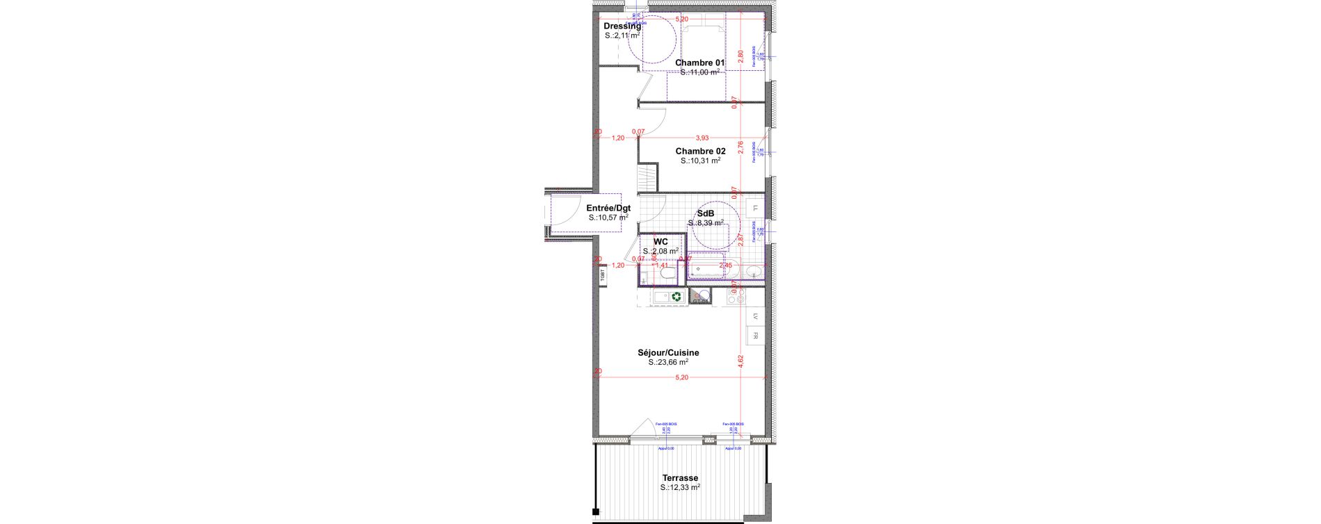 Appartement T3 de 68,12 m2 &agrave; R&eacute;dange Centre