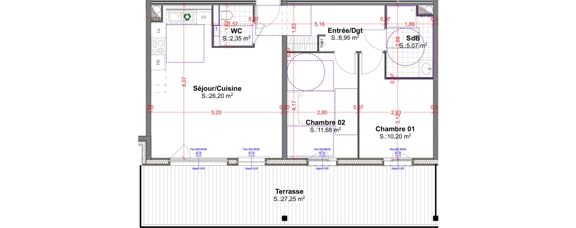 Appartement T3 de 64,45 m2 &agrave; R&eacute;dange Centre