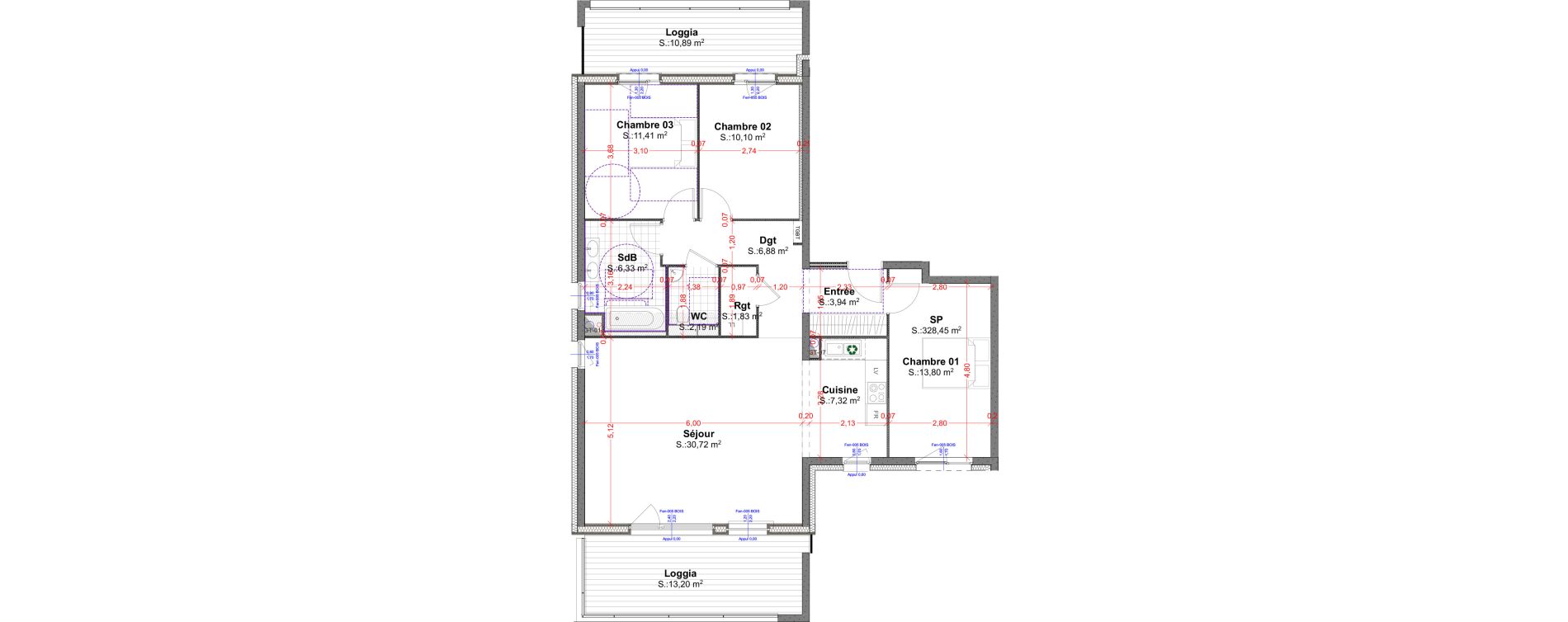 Appartement T4 de 94,52 m2 &agrave; R&eacute;dange Centre