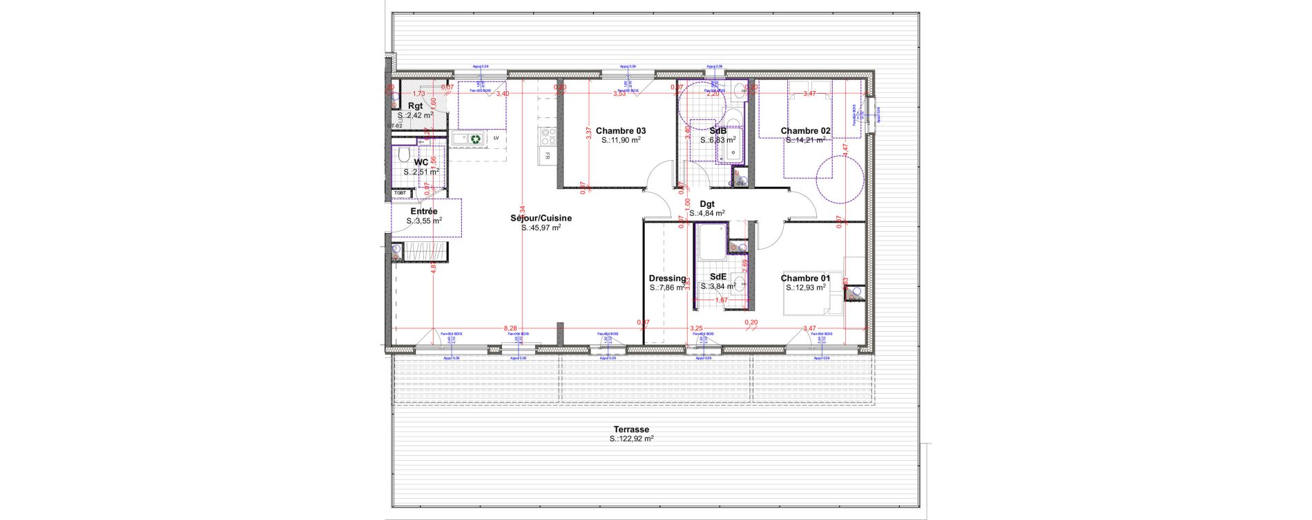 Appartement T4 de 116,86 m2 &agrave; R&eacute;dange Centre