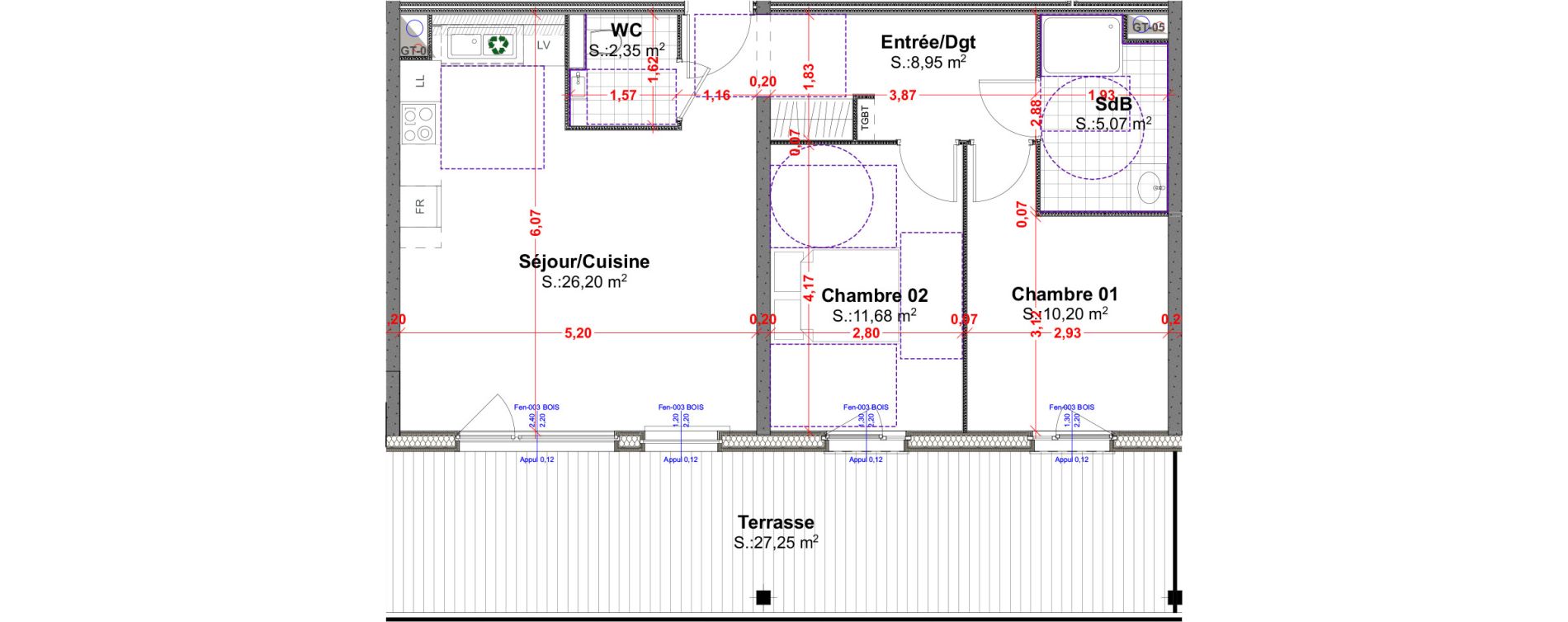 Appartement T3 de 64,45 m2 &agrave; R&eacute;dange Centre