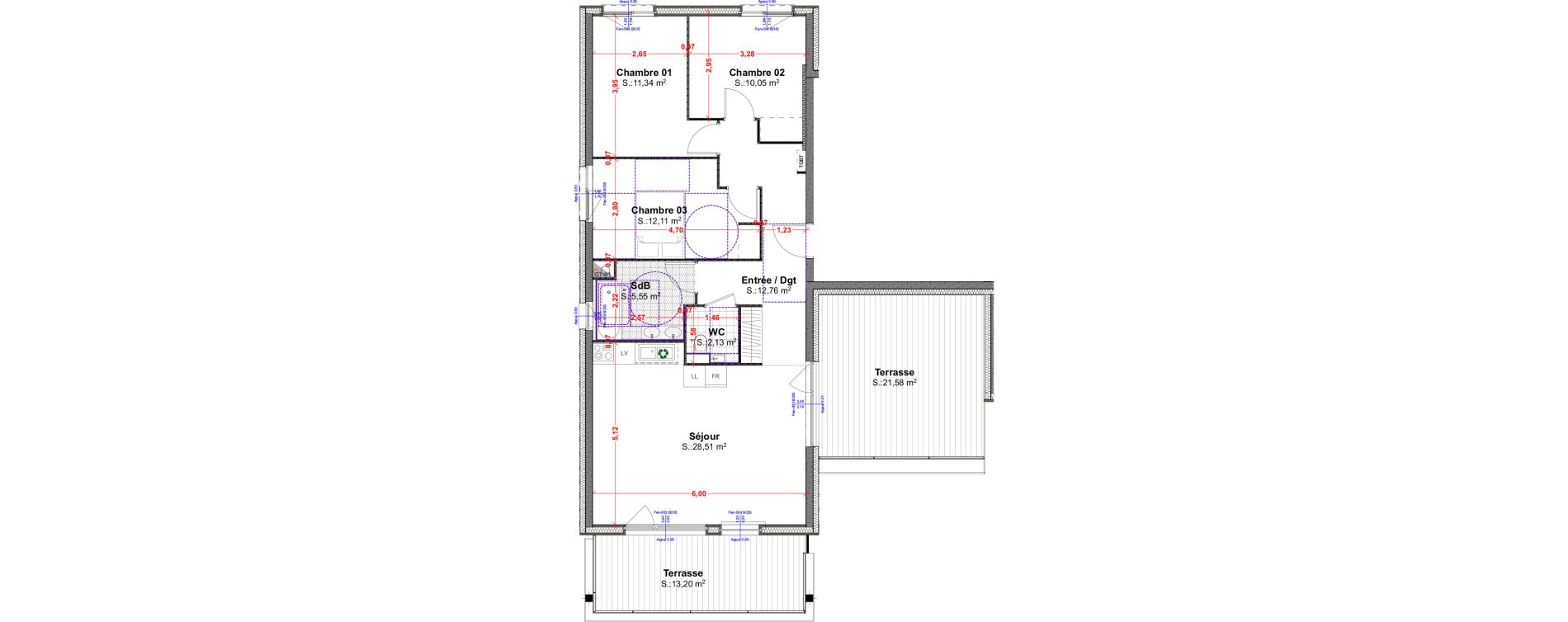 Appartement T4 de 82,45 m2 &agrave; R&eacute;dange Centre