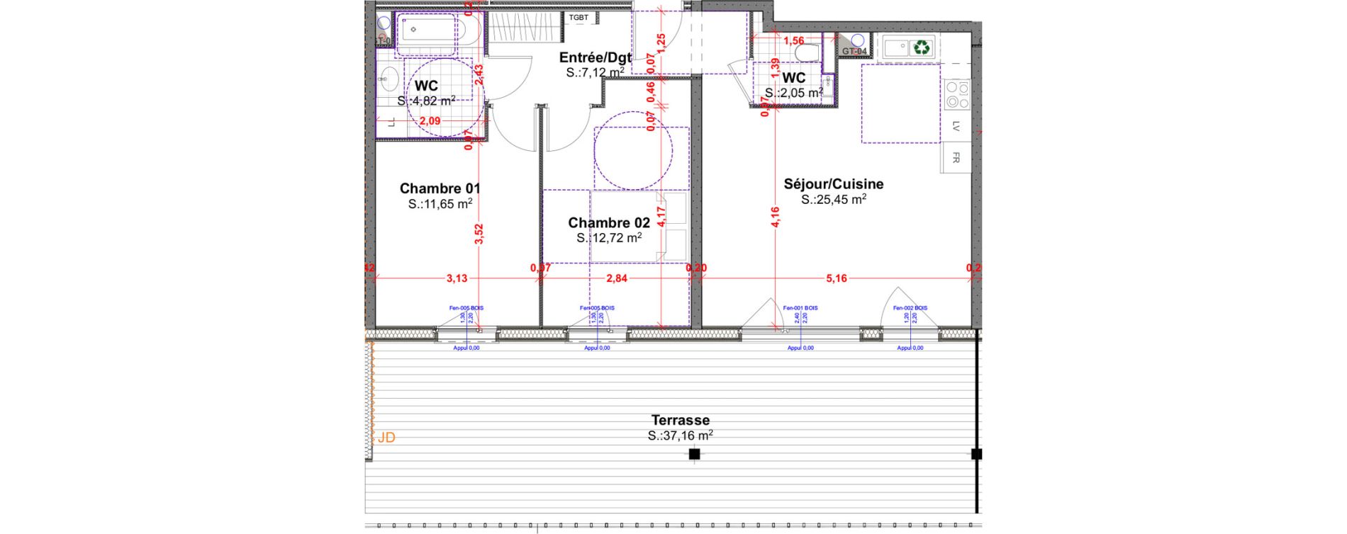 Appartement T3 de 63,81 m2 &agrave; R&eacute;dange Centre