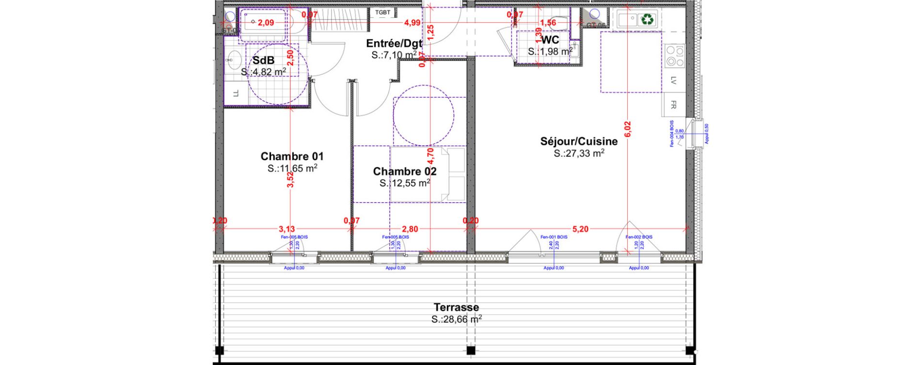 Appartement T3 de 65,43 m2 &agrave; R&eacute;dange Centre