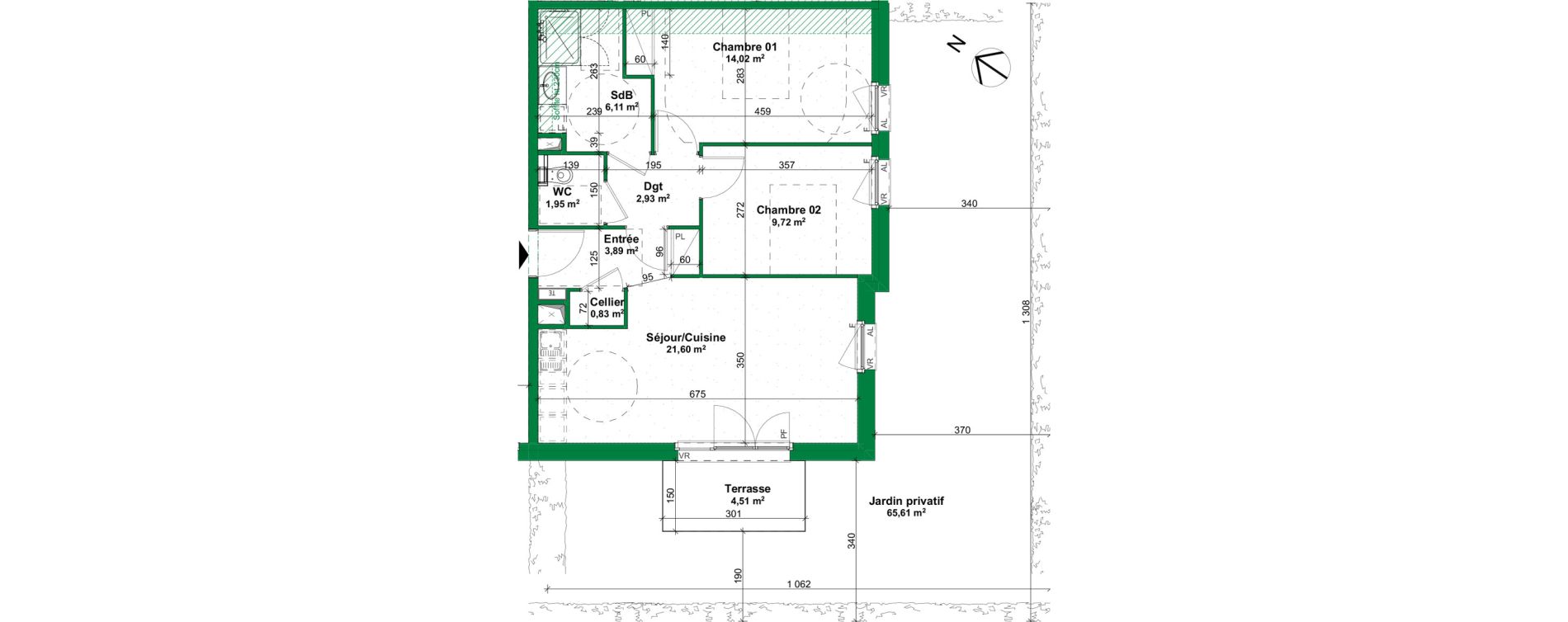 Appartement T3 meubl&eacute; de 61,05 m2 &agrave; Sarreguemines Centre