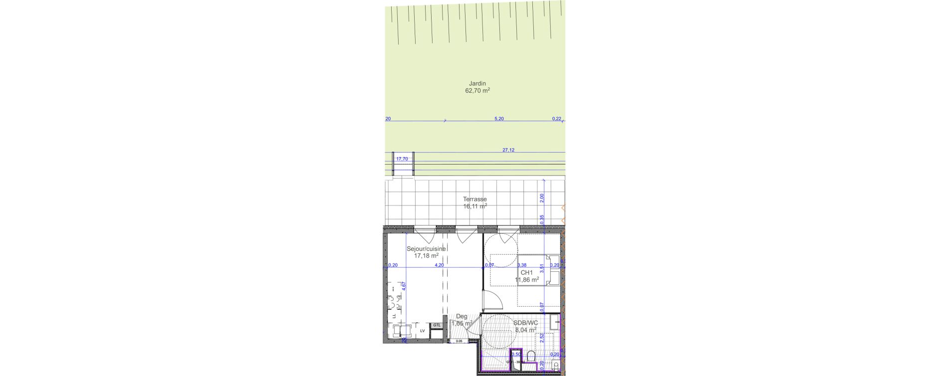 Appartement T2 de 38,73 m2 &agrave; Terville Centre