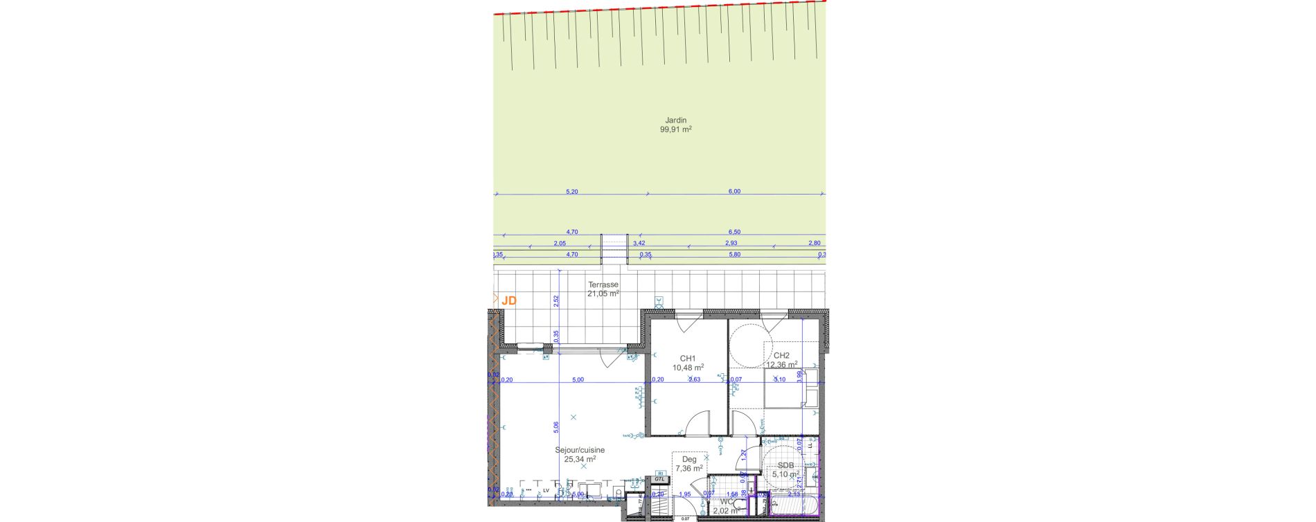 Appartement T3 de 62,66 m2 &agrave; Terville Centre