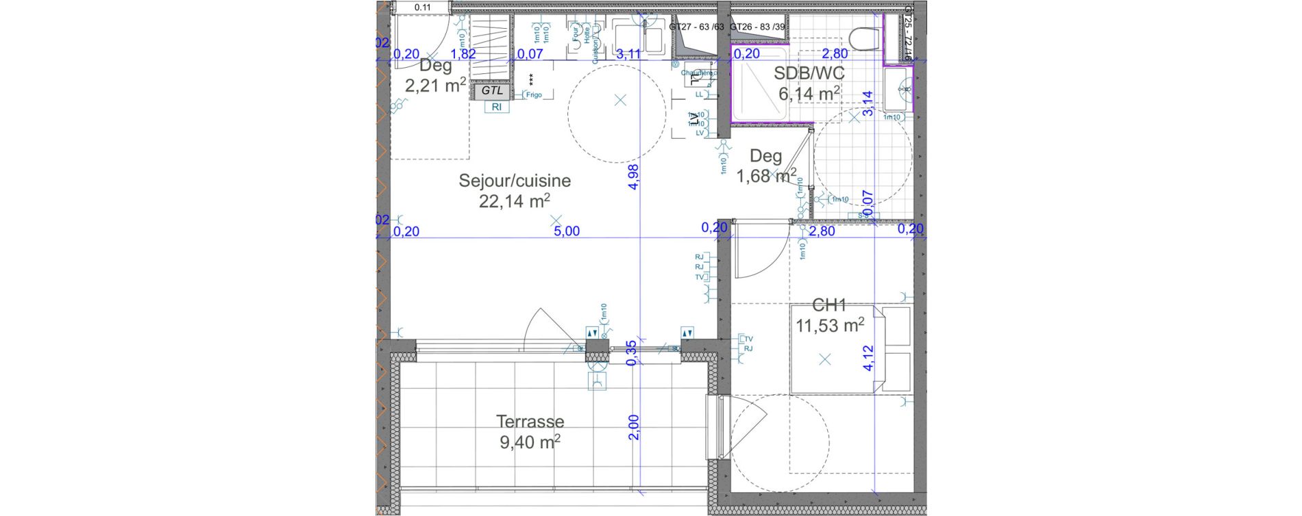 Appartement T2 de 43,70 m2 &agrave; Terville Centre