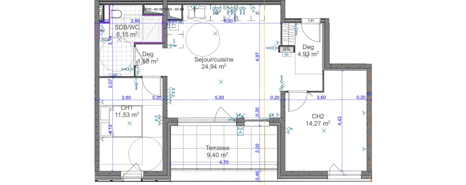 Appartement T3 de 63,50 m2 &agrave; Terville Centre