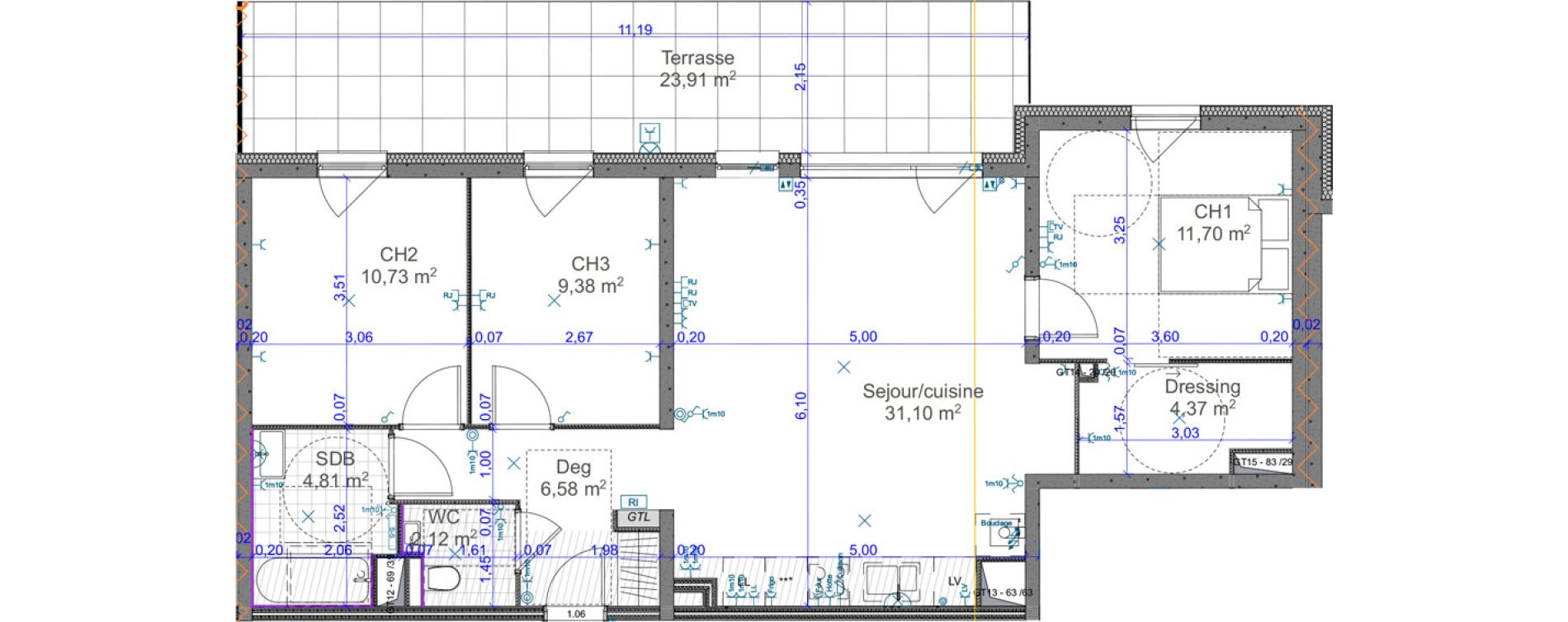 Appartement T4 de 80,79 m2 &agrave; Terville Centre