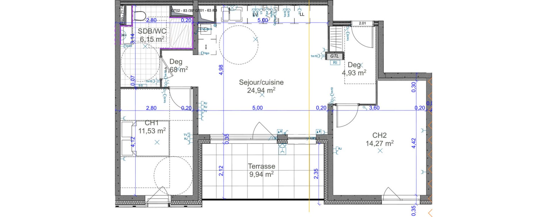 Appartement T3 de 63,50 m2 &agrave; Terville Centre