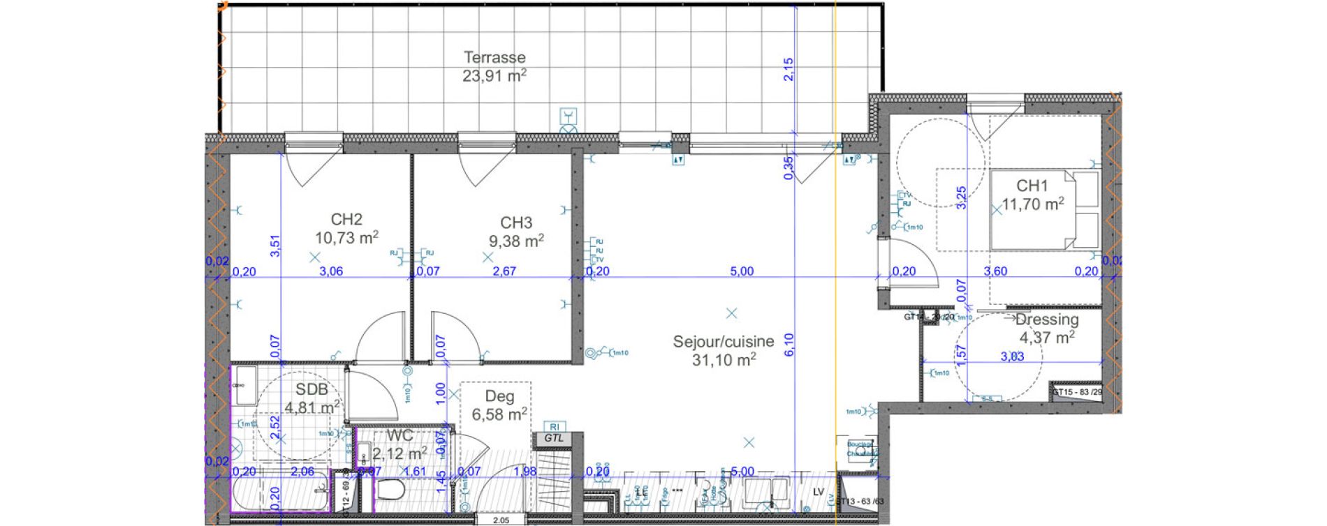 Appartement T4 de 80,79 m2 &agrave; Terville Centre