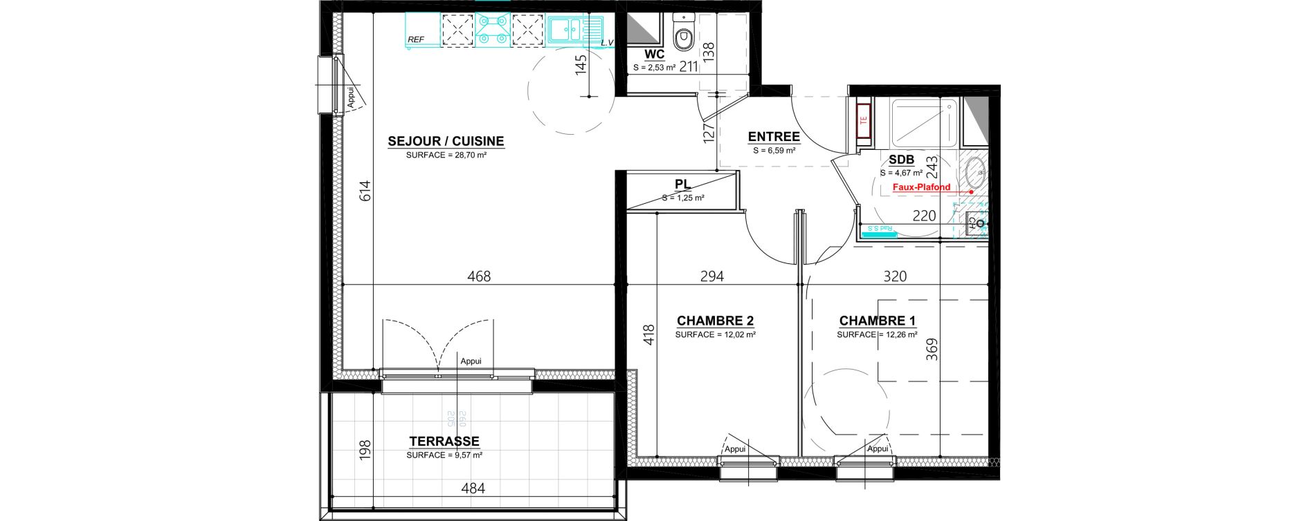 Appartement T3 de 68,02 m2 &agrave; Thionville Garche