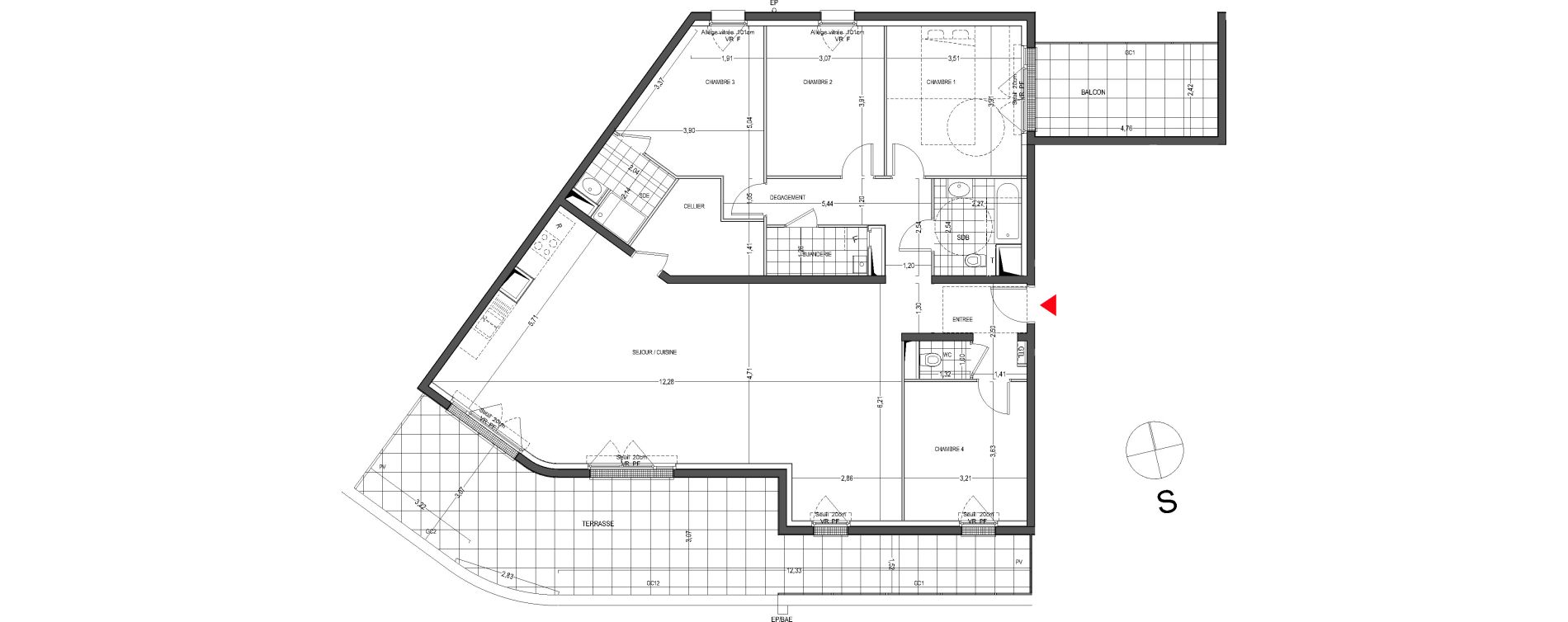 Appartement T5 de 142,76 m2 &agrave; Thionville Saint-pierre