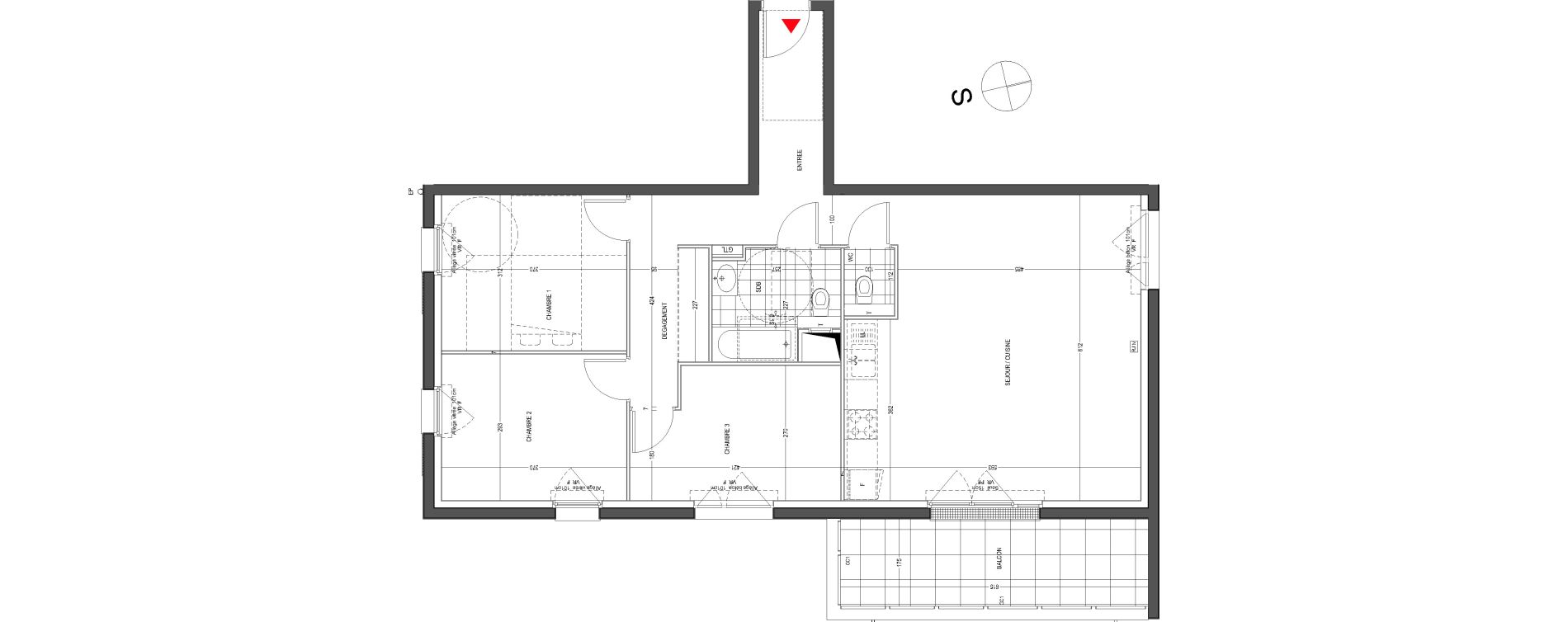 Appartement T4 de 86,84 m2 &agrave; Thionville Saint-pierre