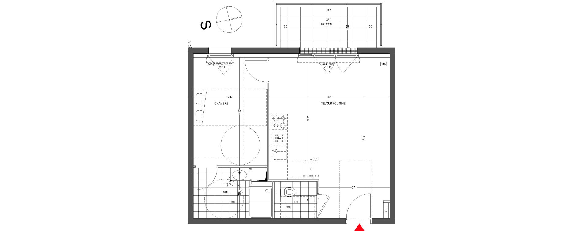 Appartement T2 de 44,24 m2 &agrave; Thionville Saint-pierre