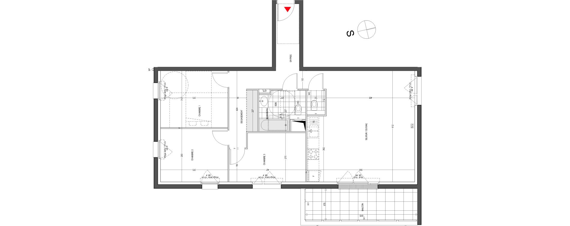 Appartement T4 de 86,64 m2 &agrave; Thionville Saint-pierre