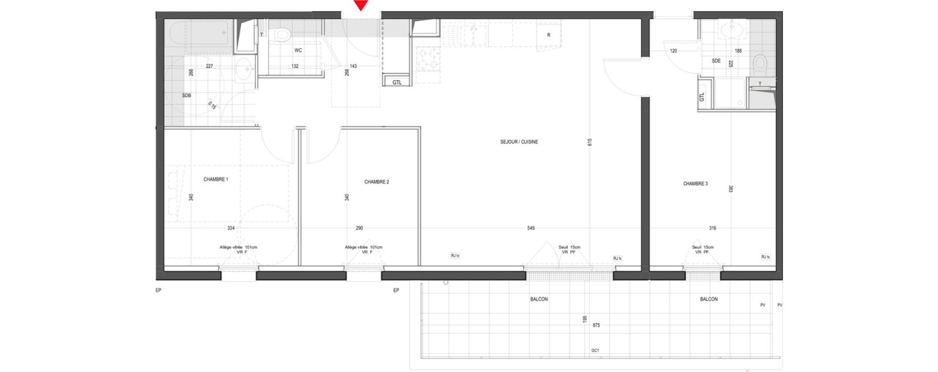 Appartement T4 de 88,29 m2 &agrave; Thionville Saint-pierre