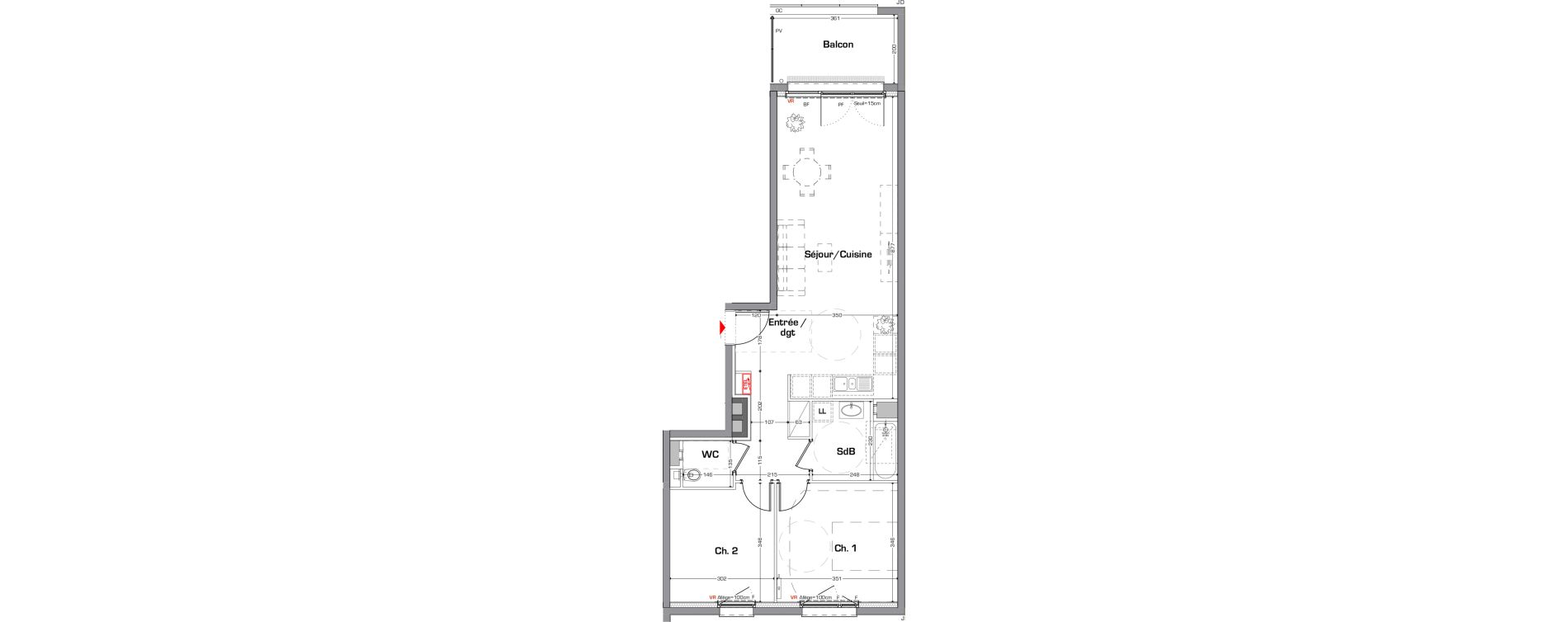 Appartement T3 de 67,31 m2 &agrave; Thionville Guentrange